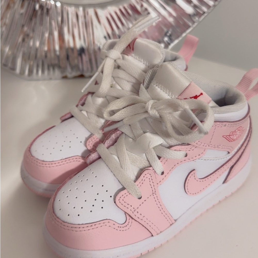 Nike Kids Pink and White Sneakers